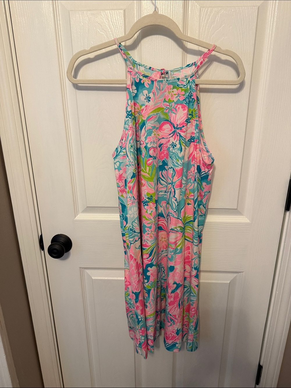 Women’s Lilly Pulitzer Floral Tank Dress  in Pink & Teal
